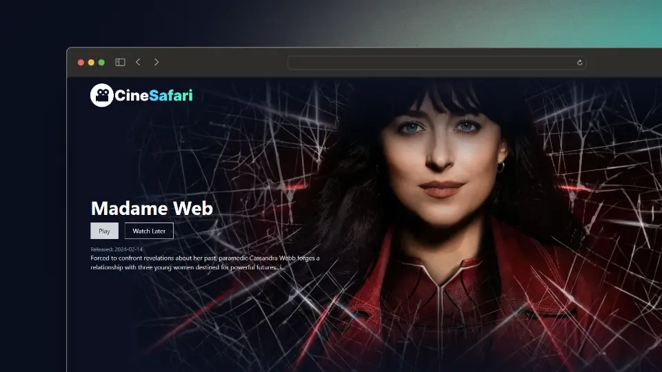 Screenshot of the project CineSafari - Watch all your favourite movies online